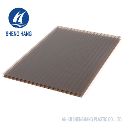 UL94 V0 6mm 10mm ব্রোঞ্জ টুইনওয়াল পলিকার্বোনেট শীট রঙিন