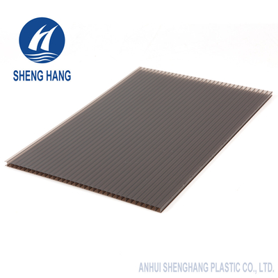 SGS 10mm টুইন ওয়াল পলিকার্বোনেট শীট ওয়ার্কশপ ছাদ শীট ব্রোঞ্জ