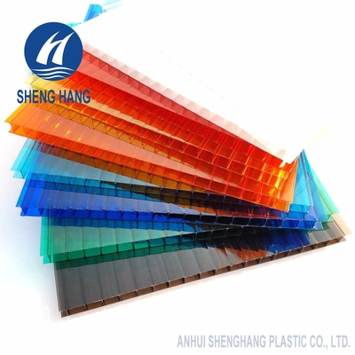 SGS 8mm টুইন ওয়াল Polycarbonate শীট Anti UV
