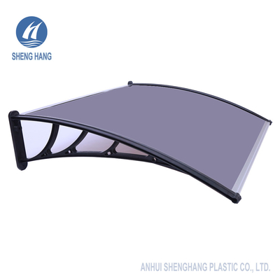 ধাতু বন্ধনী জলরোধী টেকসই সঙ্গে বাদামী বাঁকা Polycarbonate শামিয়ানা