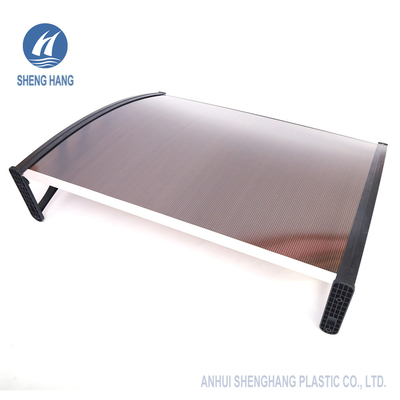 ধাতু বন্ধনী জলরোধী টেকসই সঙ্গে বাদামী বাঁকা Polycarbonate শামিয়ানা